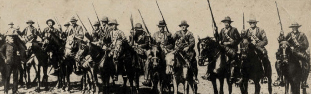 A Boer detachment from Transvaal bear arms following the outbreak of the First World War in late 1914.