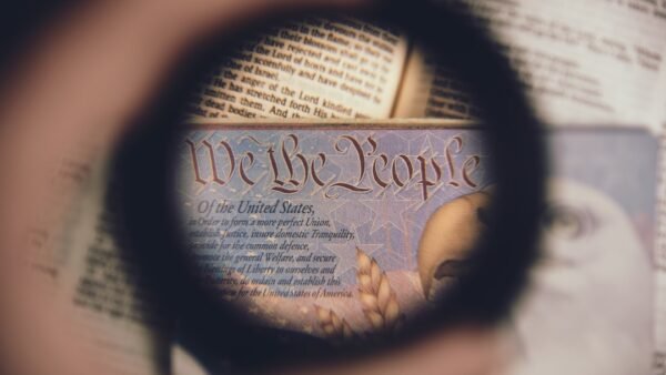 US Constitution document showing the words We the People