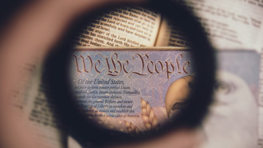 US Constitution document showing the words We the People